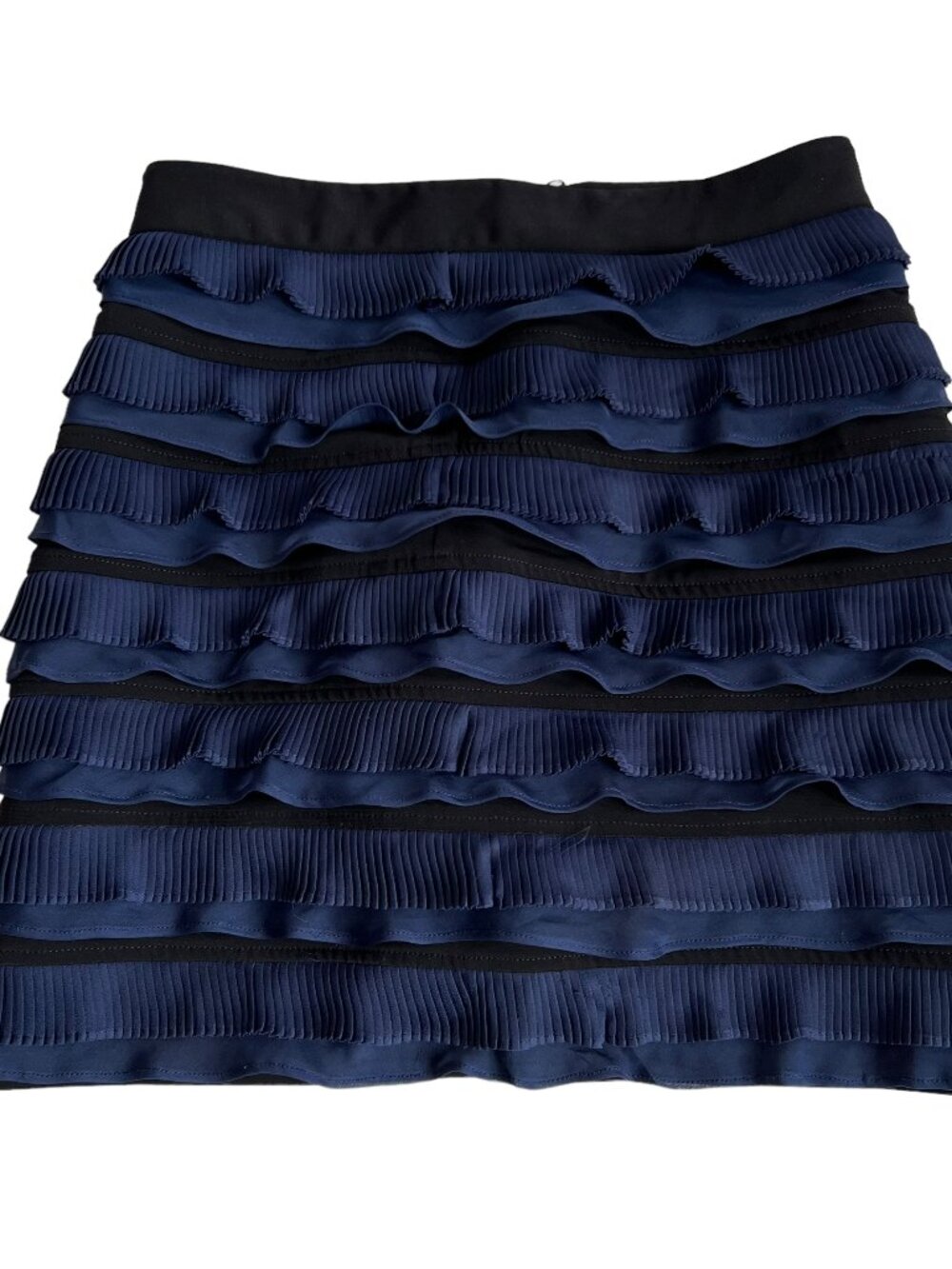 Elizabeth and James mini skirt black blue ruffled tiers small short